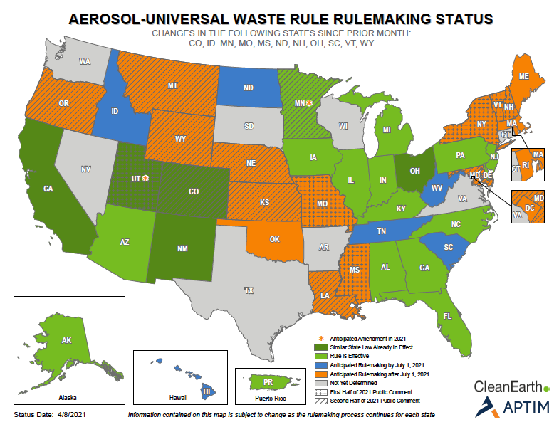 Aerosols as Universal Waste Rule Soon in Effect in Three More States